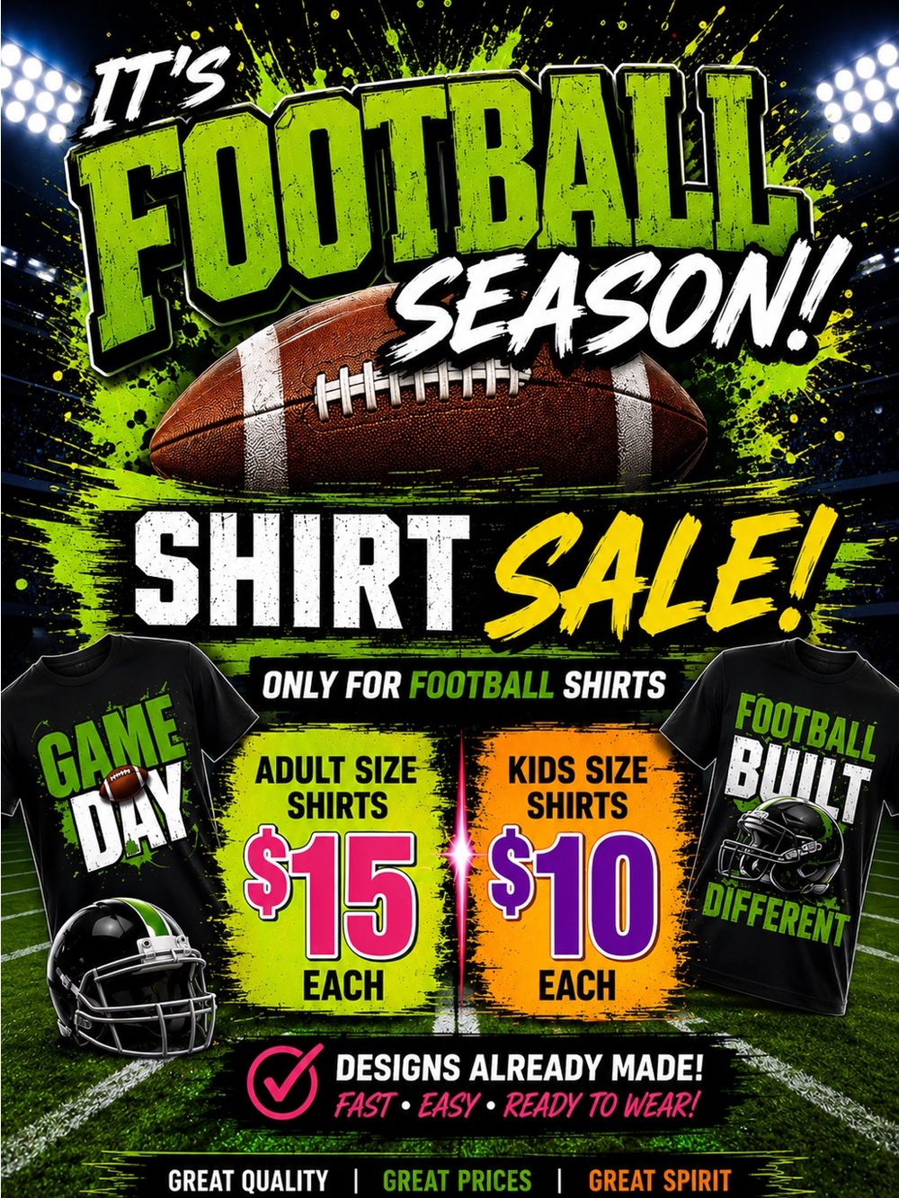 Adult Football Shirt Designs – Game Day Ready! 🏈